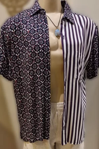 CAMISA DE VISCOSE DIGITAL ESTAMPADA DUAL