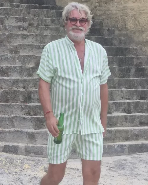 CAMISA DE VISCOSE DIGITAL LISTRADA VERDE - Imagem 4