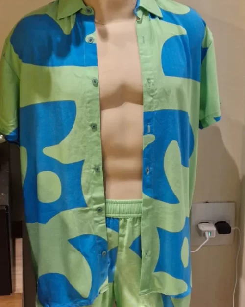 CONJUNTO DE VISCOSE DIGITAL ESTAMPADA VERDE - Imagem 2