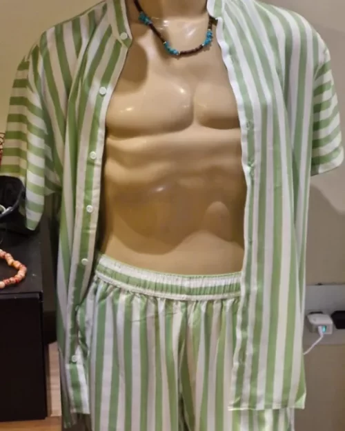 CONJUNTO DE VISCOSE DIGITAL LISTRADA VERDE - Imagem 4
