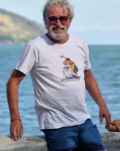 T-SHIRT ARCO-IRIS BRANCA - Imagem 3