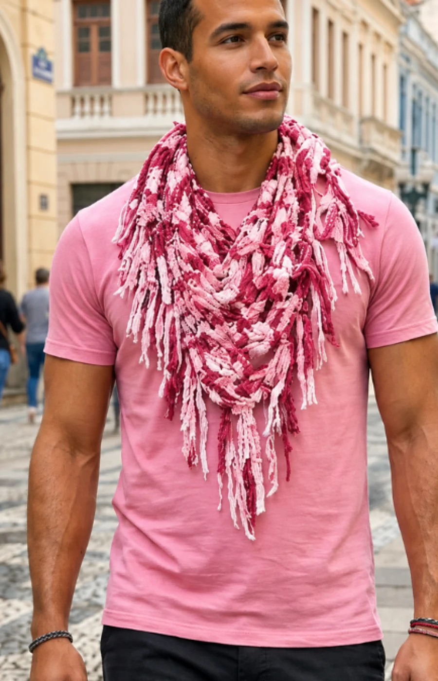 XALE DE TRICOT TONS ROSA
