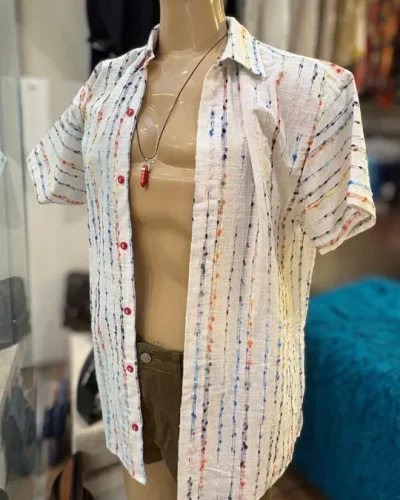 CAMISA ALGODÃO DETALHES BORDADOS