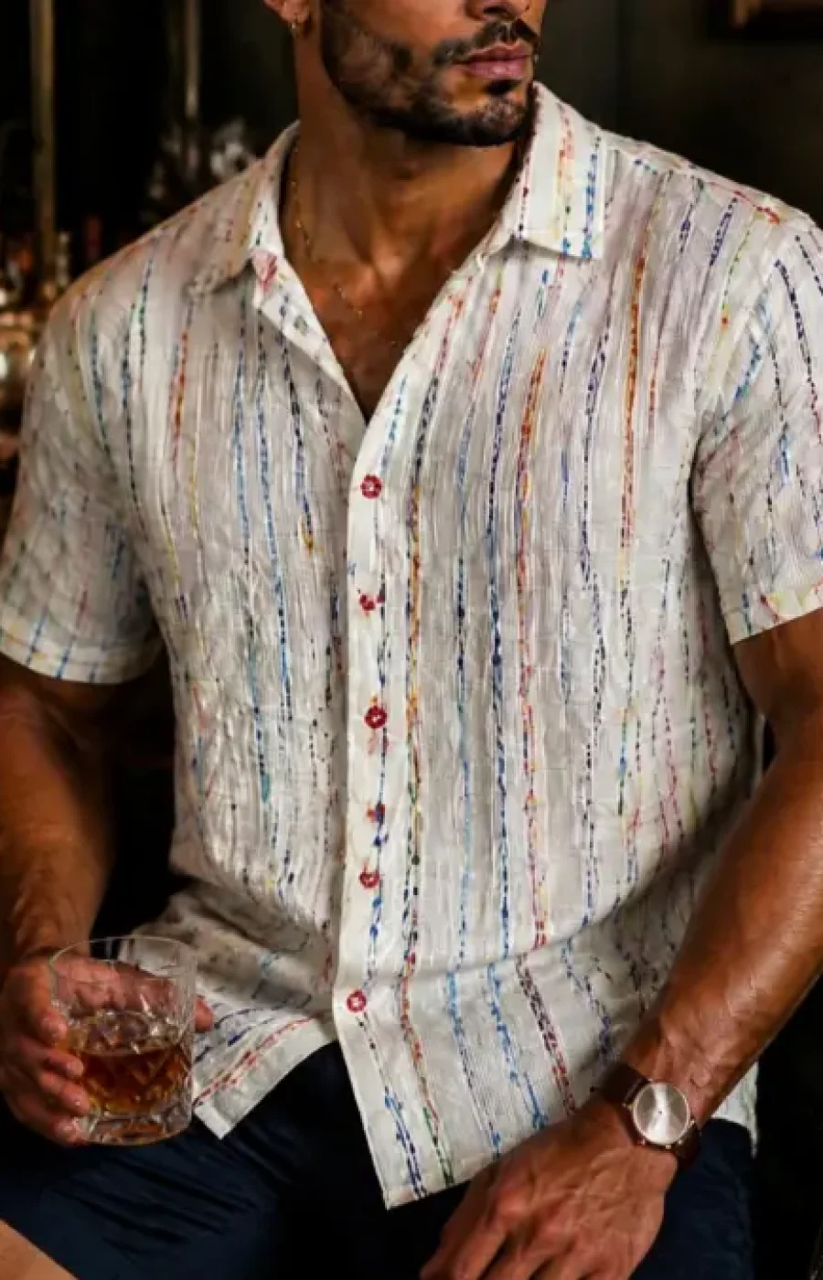 CAMISA DE ALGODÃO DETALHE BORDADO