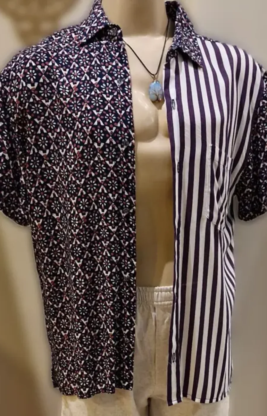 CAMISA DE VISCOSE DIGITAL ESTAMPADA DUAL