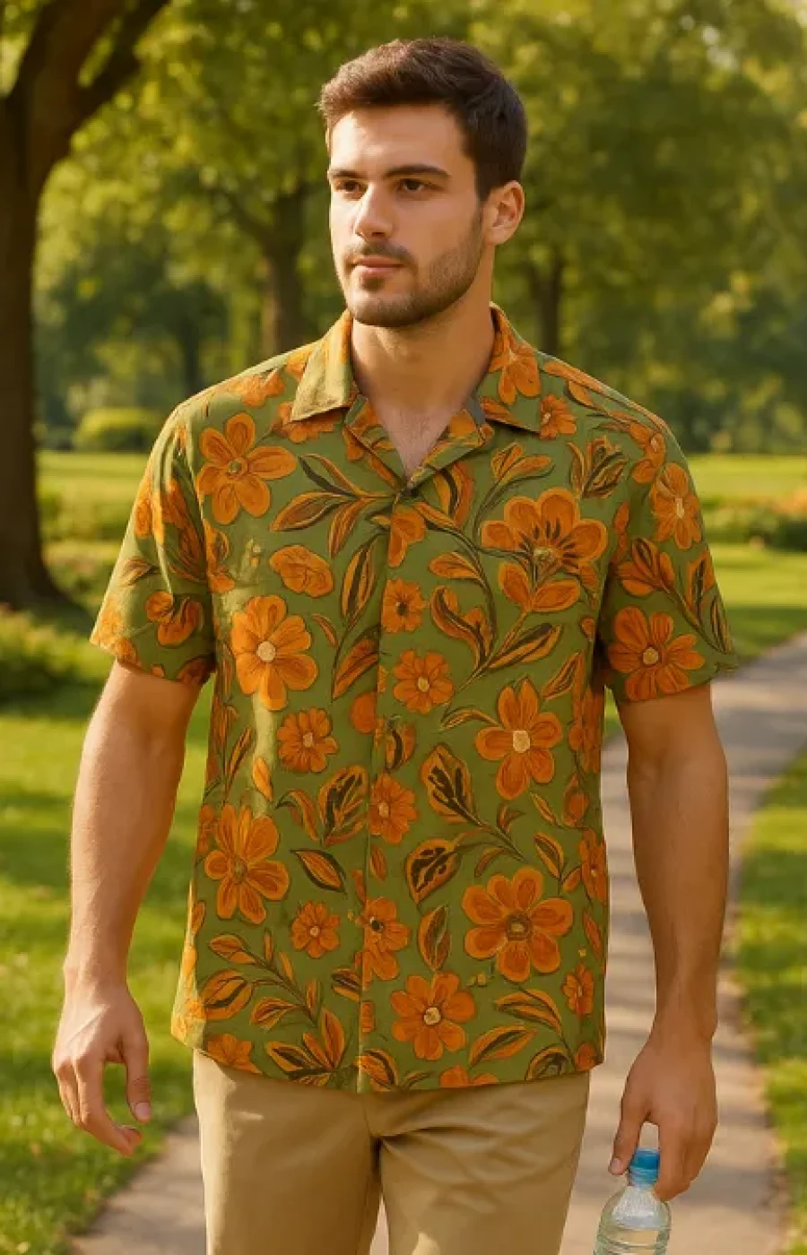 CAMISA DE VISCOSE DIGITAL GIRASSOL