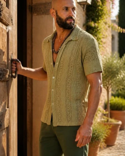 CAMISA RENDA DE ALGODÃO VERDE SERRA-1