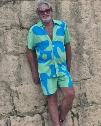 CONJUNTO DE VISCOSE DIGITAL ESTAMPADA VERDE