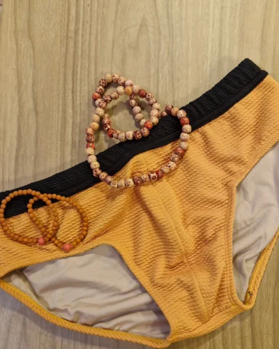 Sunga de Praia Laranja Faixa Preta