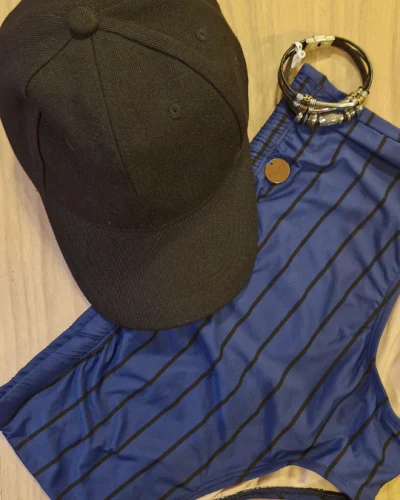 Sunga de Praia Azul elistra Preta