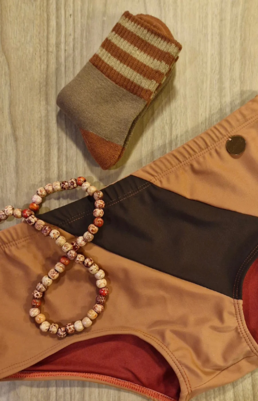 Sunga de Praia Marron Diagonal Preta