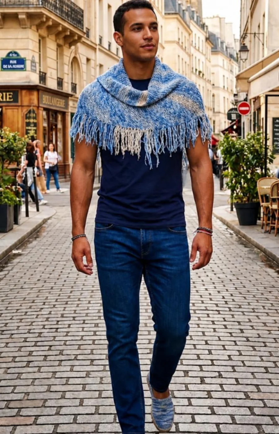 XALE TRICOT DE LINHA DE FIOS DE ALGODÃO E SEDA
